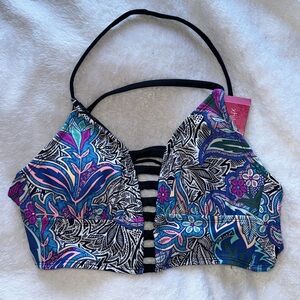 Xhilaration blue paisley print bathing suit top SIZE SMALL BRAND NEW NWT